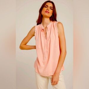 Bella Dahl EUC SZ M SLEEVELESS FRAY
EDGE PULLOVER SUNSET CORAL
